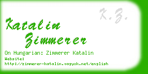 katalin zimmerer business card